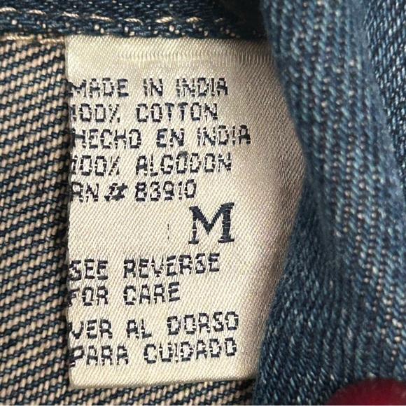 Bill Blass Vintage Denim Jacket w/Floral Trim & Embroidery Sz M - Picture 8 of 9